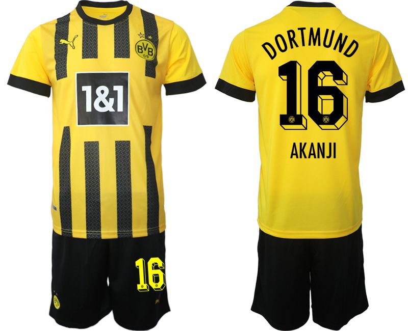Men 2022-2023 Club Borussia Dortmund home yellow 16 Soccer Jersey